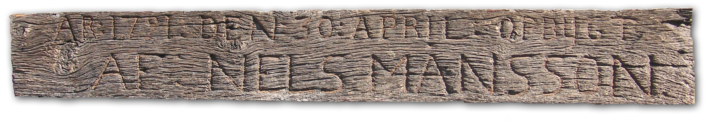 Nels Månsson's wooden sign from 1721.