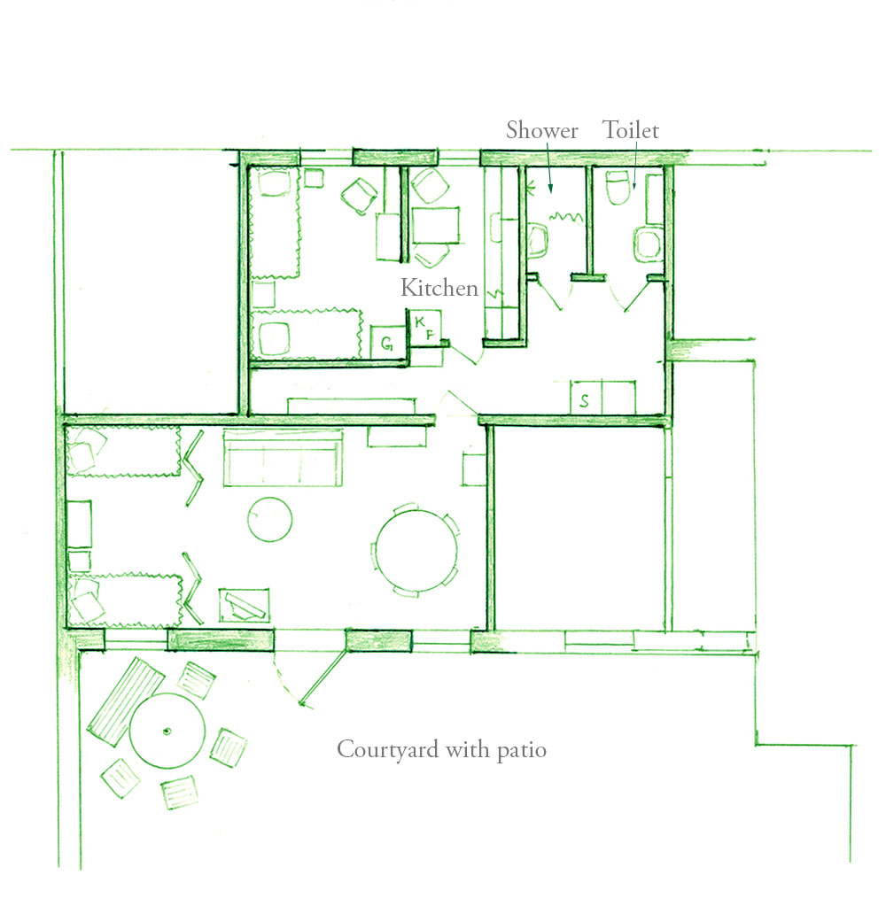Interior planning for the big courtyard apartment.